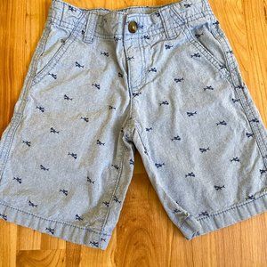 Crazy 8 Light blue shorts with shark print 4T